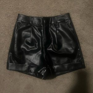 Faux leather high waisted shorts